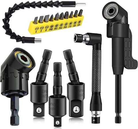 Right Angle Drill Adaptor,4-in-1 Impact Drill Bit Extension