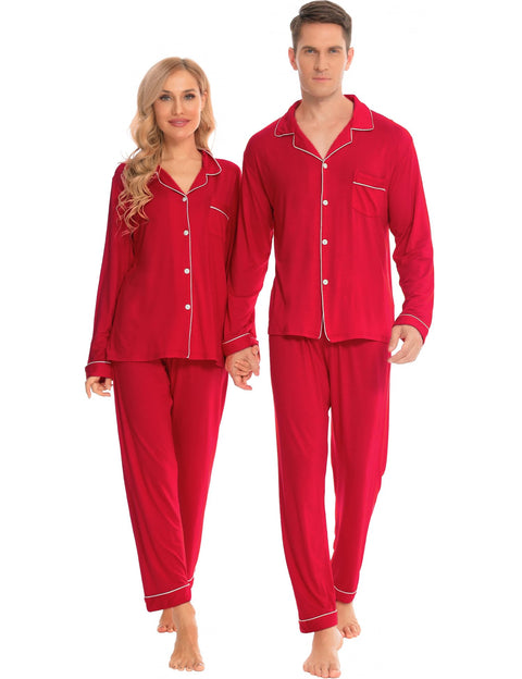 SWOMOG Couples Christmas Pajamas Set
