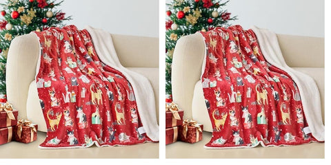 Flannel Fleece-Winter Christmas Sherpa Throw