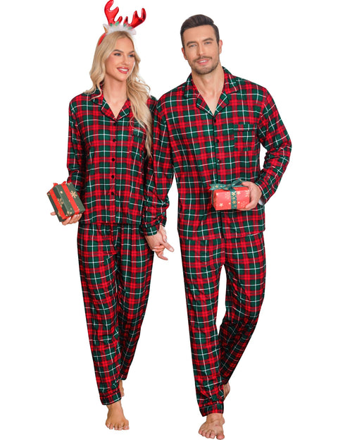 SWOMOG Couples Christmas Pajamas Set
