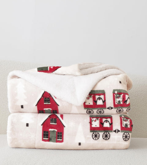 Flannel Fleece-Winter Christmas Sherpa Throw