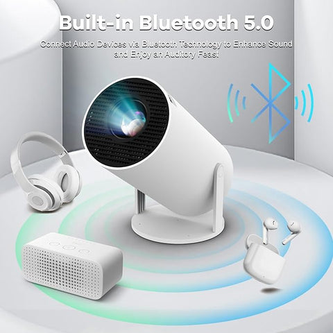 FEARWIKY Projector with WIFI 6 and Bluetooth