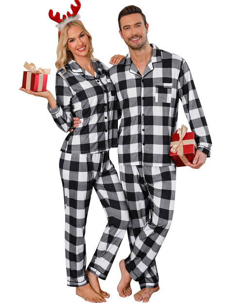 SWOMOG Couples Christmas Pajamas Set