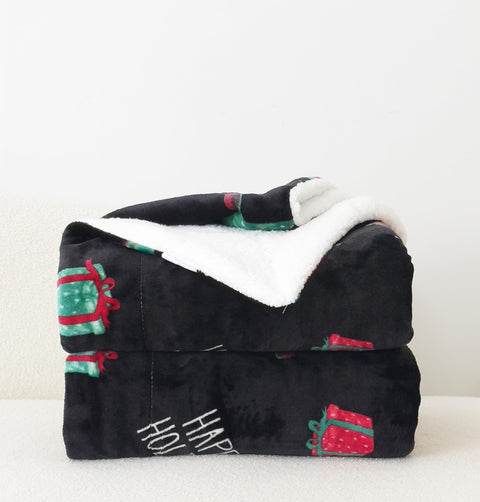 Flannel Fleece-Winter Christmas Sherpa Throw