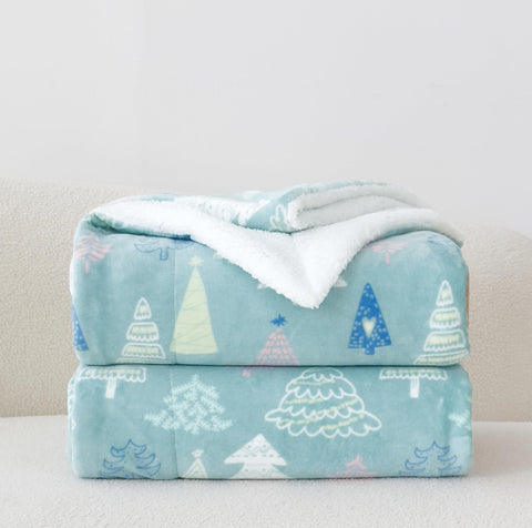 Flannel Fleece-Winter Christmas Sherpa Throw