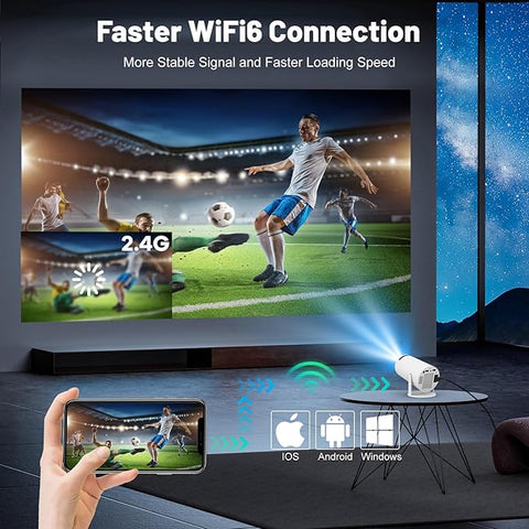 FEARWIKY Projector with WIFI 6 and Bluetooth
