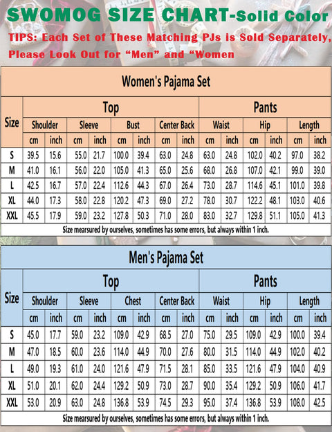 SWOMOG Couples Christmas Pajamas Set