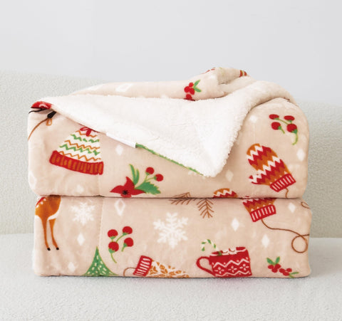 Flannel Fleece-Winter Christmas Sherpa Throw