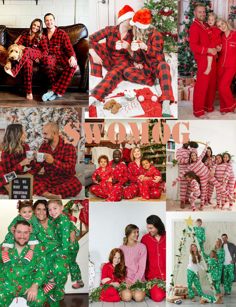 SWOMOG Couples Christmas Pajamas Set
