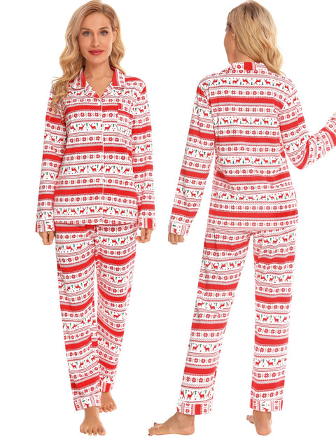 SWOMOG Couples Christmas Pajamas Set