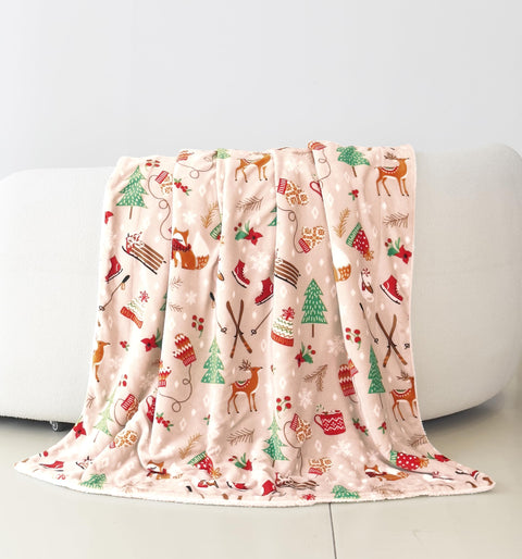 Flannel Fleece-Winter Christmas Sherpa Throw