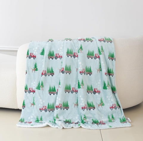 Flannel Fleece-Winter Christmas Sherpa Throw