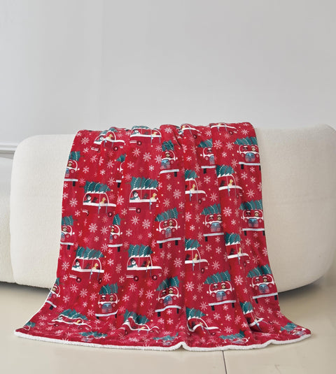 Flannel Fleece-Winter Christmas Sherpa Throw