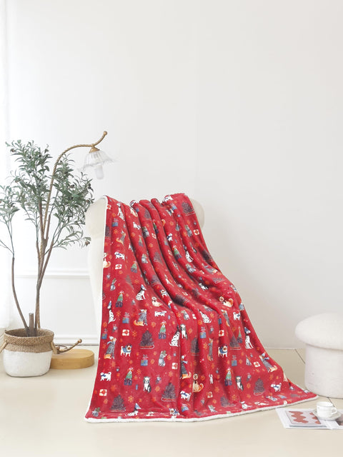 Flannel Fleece-Winter Christmas Sherpa Throw