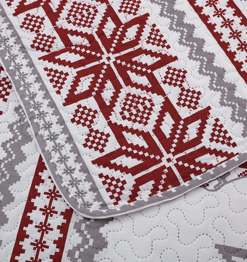 CHESITY Christmas Quilts Set Queen Size