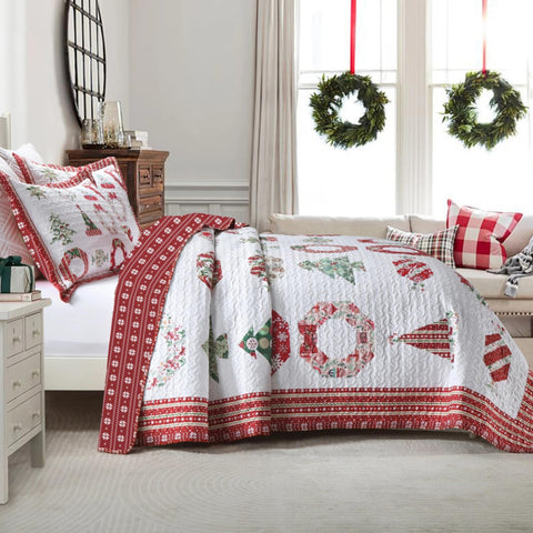 MarCielo 3 Piece Christmas Quilt Set