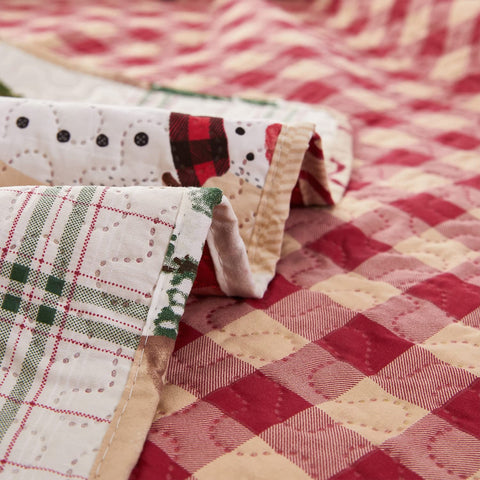 CHESITY Christmas Quilts Set Queen Size