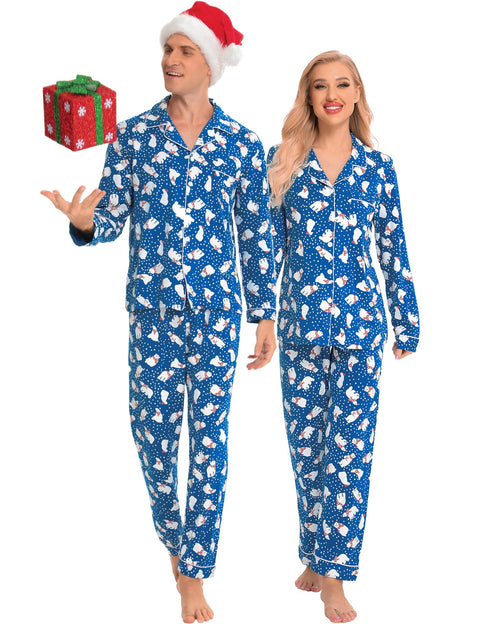SWOMOG Couples Christmas Pajamas Set