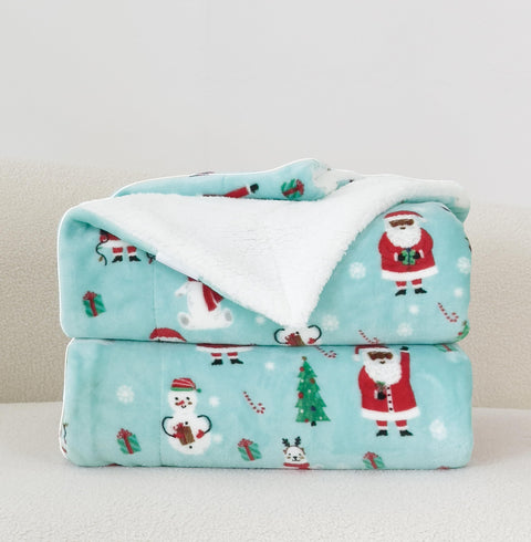 Flannel Fleece-Winter Christmas Sherpa Throw