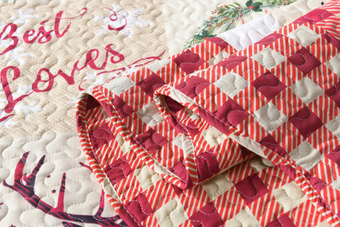 MarCielo 3 Piece Christmas Quilt Set