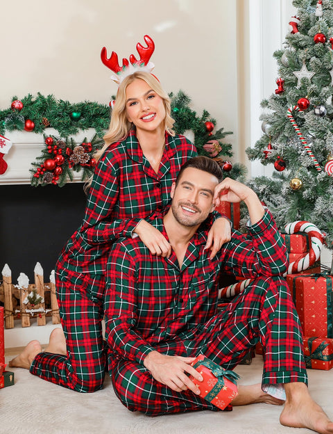 SWOMOG Couples Christmas Pajamas Set