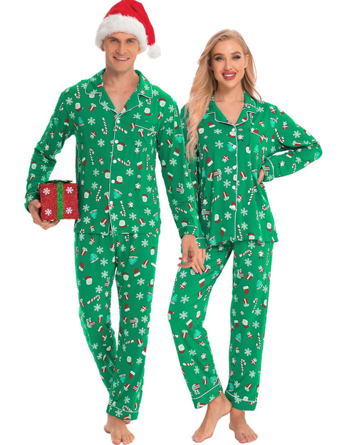 SWOMOG Couples Christmas Pajamas Set