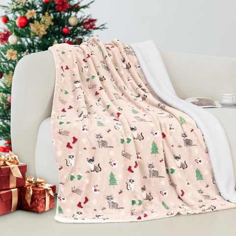 Flannel Fleece-Winter Christmas Sherpa Throw