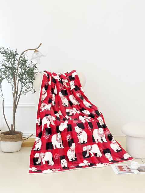 Flannel Fleece-Winter Christmas Sherpa Throw