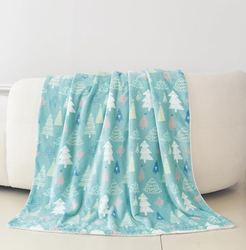 Flannel Fleece-Winter Christmas Sherpa Throw