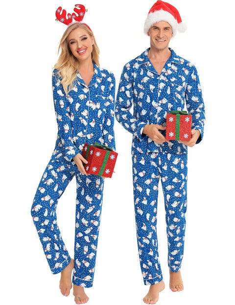 SWOMOG Couples Christmas Pajamas Set