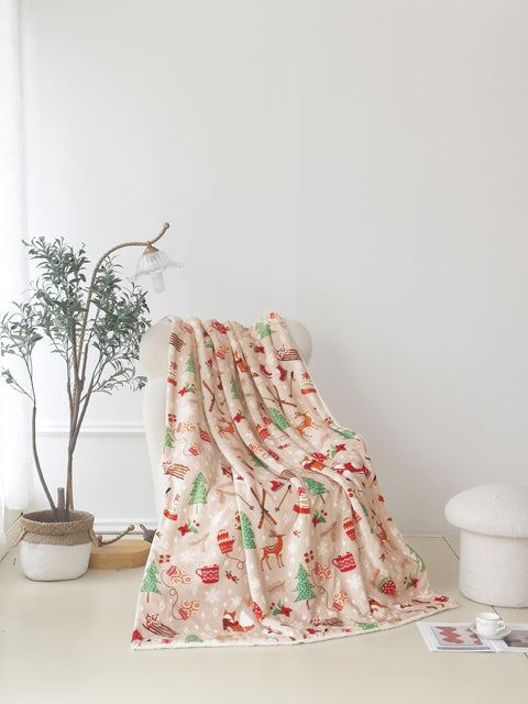 Flannel Fleece-Winter Christmas Sherpa Throw