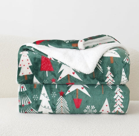 Flannel Fleece-Winter Christmas Sherpa Throw