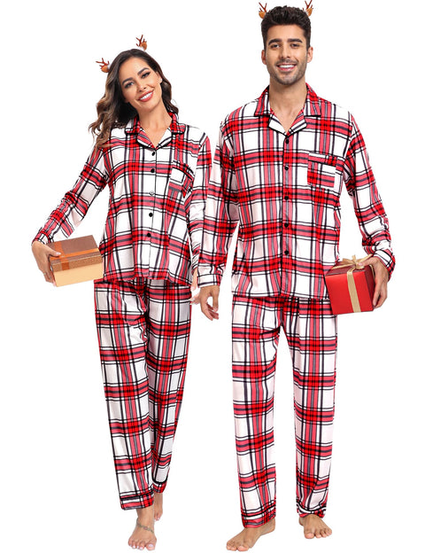 SWOMOG Couples Christmas Pajamas Set