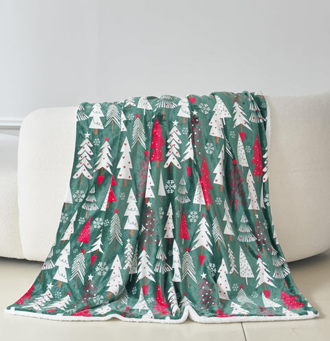 Flannel Fleece-Winter Christmas Sherpa Throw