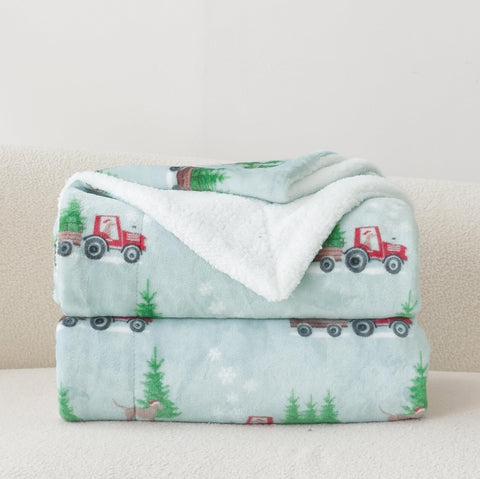 Flannel Fleece-Winter Christmas Sherpa Throw