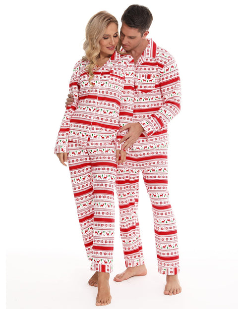 SWOMOG Couples Christmas Pajamas Set