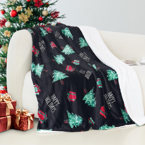 Flannel Fleece-Winter Christmas Sherpa Throw