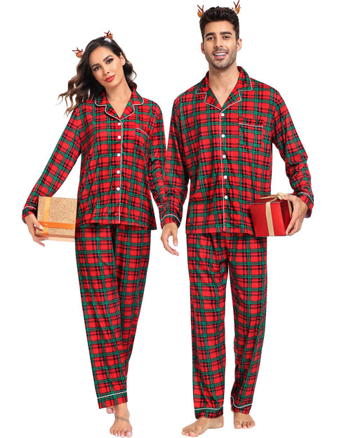 SWOMOG Couples Christmas Pajamas Set