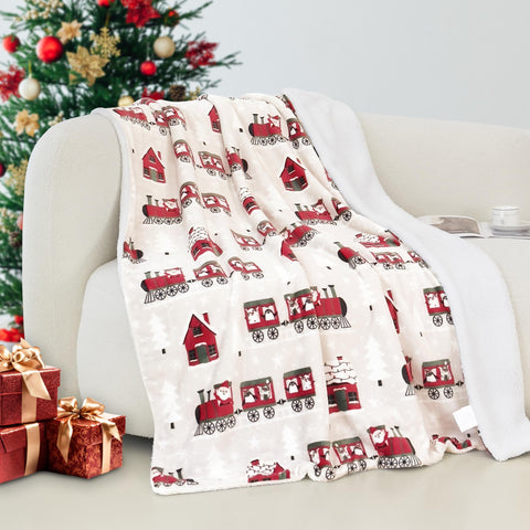 Flannel Fleece-Winter Christmas Sherpa Throw