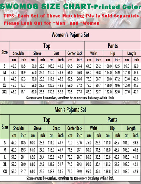 SWOMOG Couples Christmas Pajamas Set