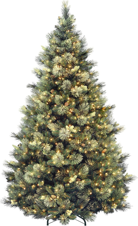 National Tree Company Carolina Pine 7.5 Foot Artificial Holiday Prelit Christmas Tree