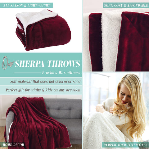 Flannel Fleece-Winter Christmas Sherpa Throw