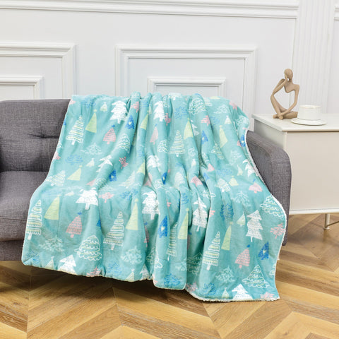 Flannel Fleece-Winter Christmas Sherpa Throw