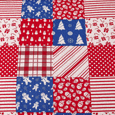 CHESITY Christmas Quilts Set Queen Size