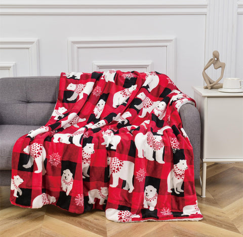 Flannel Fleece-Winter Christmas Sherpa Throw