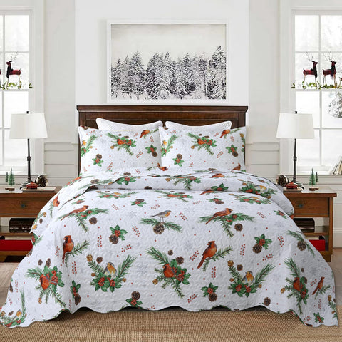 MarCielo 3 Piece Christmas Quilt Set