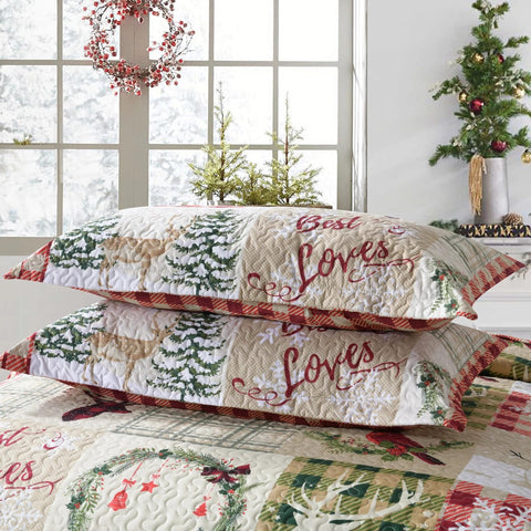 MarCielo 3 Piece Christmas Quilt Set