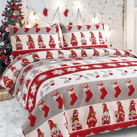 CHESITY Christmas Quilts Set Queen Size