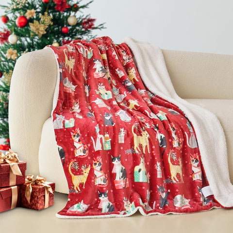Flannel Fleece-Winter Christmas Sherpa Throw