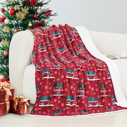 Flannel Fleece-Winter Christmas Sherpa Throw